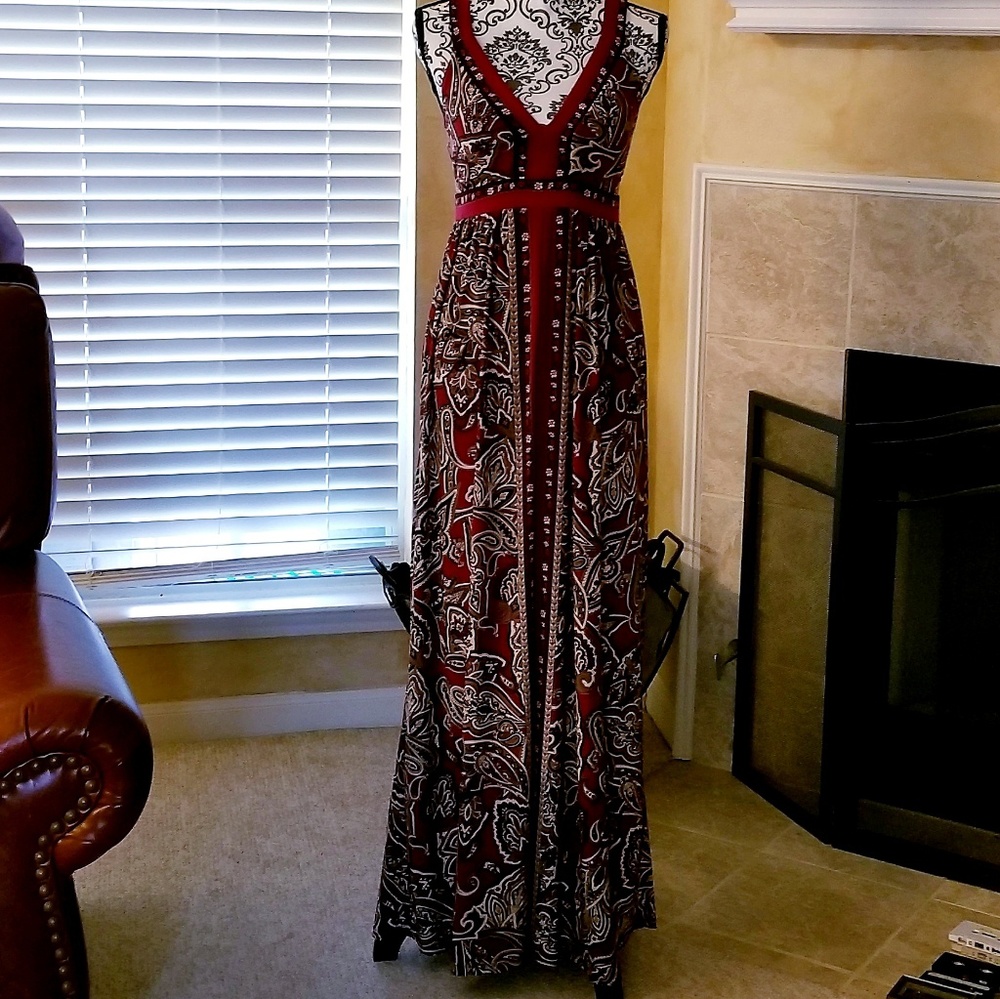 INC Maxi Sleeveless Crisscross Dress NWOT